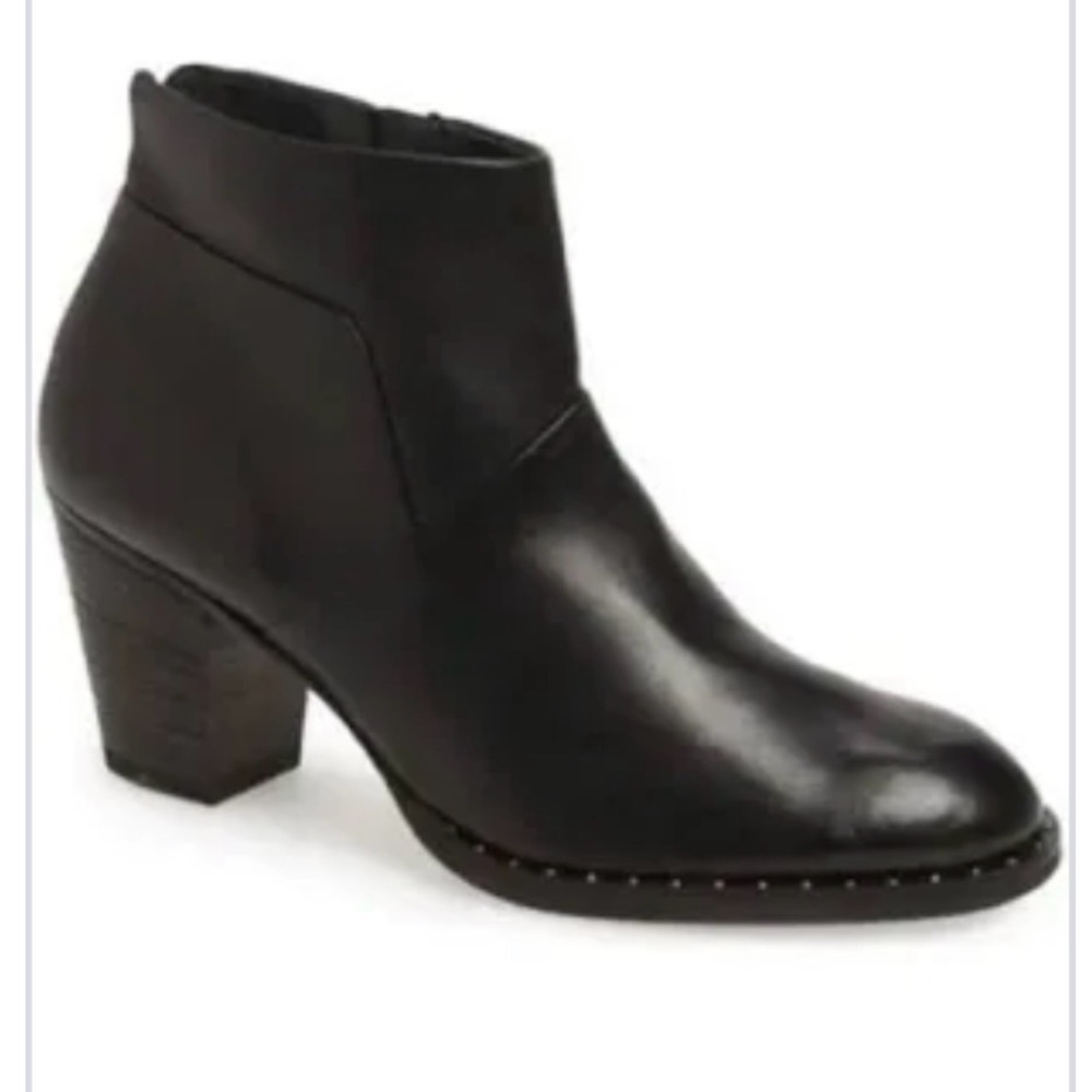 Paul Green Black Leather Studded Stella Ankle Booties Sz. US 7.5‎ (UK5)